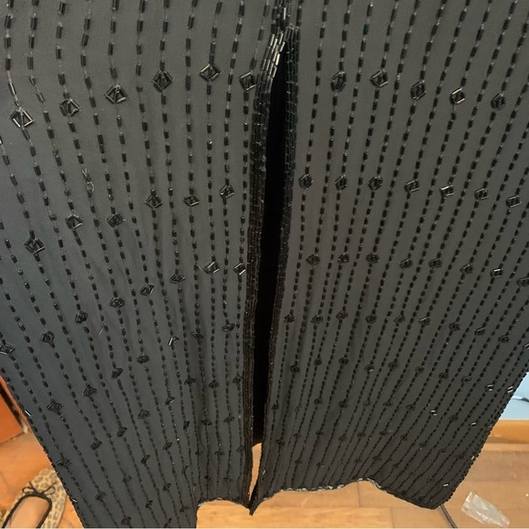 Landmark Vintage 100% Silk black and gold fully beaded evening gown Art Deco 2X - Picture 12 of 14